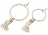 Nobby Cage Toy, Anello In Cotone Con Blocco Di Legno Grande, 24/36 Cm Bianco
