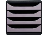 Exacompta Cassettiera BIG-BOX, 4 Cassetti, Argento
