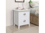 Comodini 2 Pezzi Con 2 Cassetti Bianco