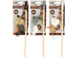 Canna Da Pesca Per Gatti All For Paws Con Topo E Piume In Pelle D'agnello