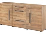 Credenza Toro Cassettiera 180X39X86Cm Mdf Rovere Grandson 2 Ante