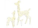 Led Renna Famiglia Decorazione Di Natale Acrilico 160 Led Bianco Caldo