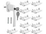 Fiqops Maniglia Della Finestra Serratura Della Finestra Maniglia Della Porta Del Balcone Design Alluminio Bloccabile Bianco Con Chiave Uguale Maniglia 12X