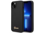 Guess Guhcp14Sslsmk Iphone 14 / 15 / 13 6.1 Czarny/Nero Custodia Rigida In Silicone Vintage Gold Logo