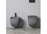 Coppia Di Sanitari Sospesi In Ceramica Grigio Opaco | Mozart