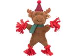 Trixie Xmas Reindeer - Renna Di Natale 32 Cm, Fischietti/Orecchie, Peluche/Lino