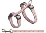 Trixie Pettorina Per Gatti Con Guinzaglio, 27-45 Cm/ 13 Mm, 1,2 M, Grigio/Rosa
