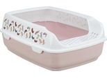 Cassetta Per Gatti Delio, Con Bordo 38 × 20 × 50 Cm Lilla/Bianco