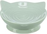 Trixie Ciotola In Ceramica Viviana, A Forma Di Testa Di Gatto, 0,15 L/D 14 Cm, Salvia