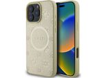 Guess Guhmp16Lpsapsmed Iphone 16 Pro6.3 ZłOty/Gold Custodia Rigida Saffiano Peony Classic Logo Magsafe