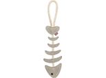 Trixie Fishbone - Lisca Di Pesce In Corda, 43 Cm, Giocattolo Per Cani, 100% Vera Pelle/Corda, Grigio