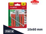Tassello Universale Da Avvitare 10X60 Con Vite Svasata 6X80 4 Pz.
