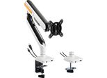 Supporto Per Monitor A Molla, Nero, Due Porte Usb, Braccio A Molla, Argento Hdwr Solidhand-Es01U