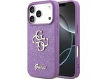 Etui Guess Glitter Fisso Grande 4G Na Iphone 17 Pro - Fioletowe