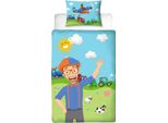 Blippi - Biancheria Da Letto Reversibile "Digger Adventure And Farm Fun"" TC196 (Letto Singolo) (Colorato)"