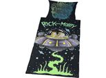 Rick And Morty - Biancheria Da Letto Ufo, Reversibile TC148 (Letto Singolo) (Colorato)