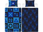 Playstation - Biancheria Da Letto A Quadri, Reversibile TC619 (Letto Singolo) (Blu)