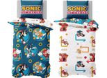 Biancheria Da Letto Sonic The Hedgehog - Anelli, Reversibile TC625 (Letto Matrimoniale) (Blu)