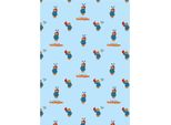 Orso Paddington - Coperta In Pile TC696 (150 Cm X 100 Cm) (Blu/Rosso)