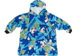 Sonic The Hedgehog - Felpa Con Cappuccio Per Bambini, In Pile, Oversize TC292 (Taglia Unica) (Blu)
