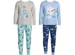 Bluey - Pigiama Con Pantaloni Lunghi Per Bambini TC649 (92) (Blu/Grigio)