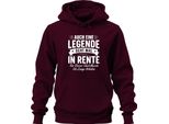 Anche Una Leggenda A Volte Va In Pensione Regalo Per Pensionati Felpa Con Cappuccio Unisex, Borgogna, Xl