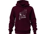 Just Breathe Dandelion Butterfly Mindfulness Yoga Meditation Felpa Con Cappuccio Unisex, Borgogna, S