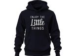 Godetevi Le Piccole Cose Di Ogni Giorno, Regalo Motivazionale Felpa Con Cappuccio Unisex, Navy, Xl