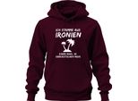 I'm From Ironies Of An Island Sarcastic Humour Palms Felpa Con Cappuccio Unisex, Borgogna, M