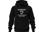 Non Discuto, Ho Sempre Ragione Detto Divertente Regalo Unisex Felpa Con Cappuccio, Nero, L