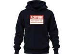 Attenzione Tracce Di Sarcasmo Incluse Divertente Umorismo Sarcastico Felpa Con Cappuccio Unisex, Navy, 3XL