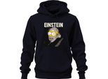 Einstein Parodia Simpsons Mashup Nerd Fisica Scienza Retro Unisex Felpa Con Cappuccio, Navy, S