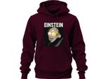 Einstein Parodia Simpsons Mashup Nerd Fisica Scienza Retro Unisex Felpa Con Cappuccio, Borgogna, S