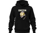 Einstein Parodia Simpsons Mashup Nerd Fisica Scienza Retro Unisex Felpa Con Cappuccio, Nero, S