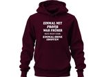 Con I Professionisti Di Una Volta Oggi Senza Idioti Sarcastico Divertente Ufficio Felpa Con Cappuccio Unisex, Borgogna, S
