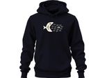Il Pesce Grande Mangia Il Pesce Piccolo Scuola Di Pesci Mare Oceano Marittimo Unisex Felpa Con Cappuccio, Navy, 3XL