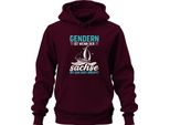 Gendern Ist Wenn Der Sachse Umkippt Segelboot Sachsen Spruch Unisex Felpa Con Cappuccio, Borgogna, Xl