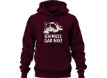 Non Devo Fare Nulla! Gatto Amante Sarcastico Umoristico Unisex Felpa Con Cappuccio, Borgogna, 3XL