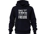 F In Monday Means Joy Funny Saying Office Gift Colleagues Unisex Hoodie Hoodie, Navy, 3XL