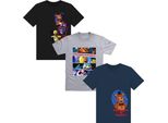 Five Nights At Freddys - Maglietta Per Bambini (Confezione Da 3) TC891 (140) (Blu/Grigio/Nero)
