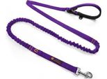 Guinzaglio Joqu Two Runners Con Ammortizzatore, Viola