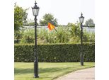 Casa Padrino Lanterna Da Giardino Barocca Verde H. 315 Cm - Illuminazione Barocca Per Esterni