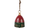 Clayre & Eef Campana Di Decorazione Ø 26X38 Cm Metallo Rosso