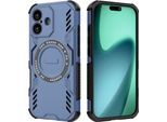 Custodia Magnetica Per Iphone 17, Paraurti Ibrido In Pc E Tpu, Prese D'aria Per La Dissipazione Del Calore Custodia Blu