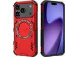 Custodia Magnetica Per Iphone 17 Pro, Paraurti Ibrido In Pc E Tpu, Prese D'aria Per La Dissipazione Del Calore Custodia Rossa