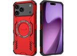 Custodia Magnetica Per Iphone 17 Pro Max, Paraurti Ibrido In Pc E Tpu, Prese D'aria Per La Dissipazione Del Calore Custodia Rossa