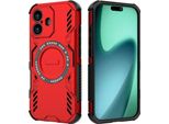 Custodia Magnetica Per Iphone 17, Paraurti Ibrido In Pc E Tpu, Prese D'aria Per La Dissipazione Del Calore Custodia Rossa