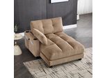Lvhom Chaise Longue Con Usb E Portabicchieri, Poltrona Reclinabile Con Tasche Laterali, Poltrona Singola Da Pavimento, Schienale Regolabile, Kaki