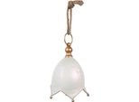 Campana Decorativa Clayre & Eef Ø 16X22 Cm In Metallo Bianco