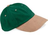 Beechfield B57 | Cappello A Basso Profilo In Cotone Spazzolato Pesante / Kappe / MüTze / Hut - Farbe: Forest Green/Taupe - GrößE: Taglia Unica